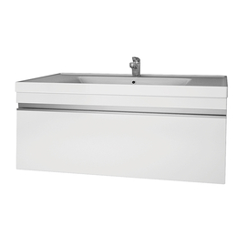 Тумба Dreja GRACE, 90 см, 1 ящик, белый глянец и раковина Грэйс 90 см, 99.0903 + 641617 - фото, отзывы, цена